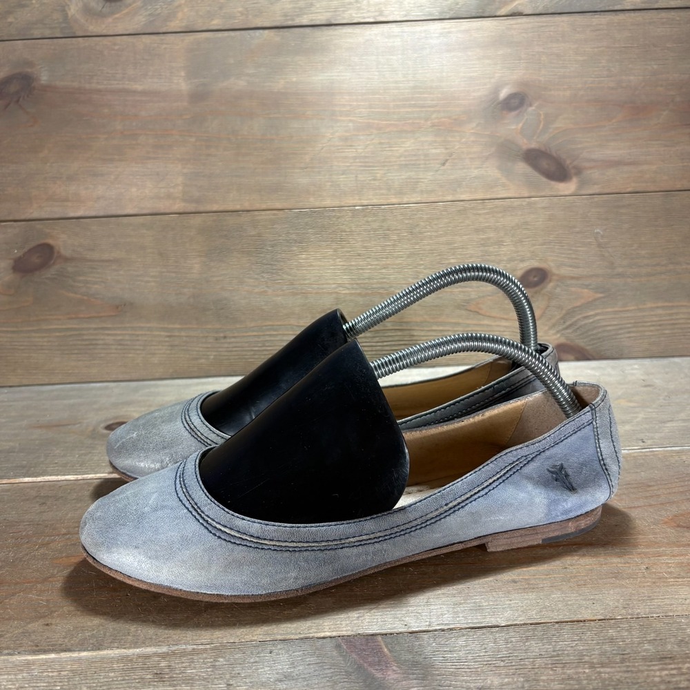 Frye Carson Ballet Womens size 8 shoes blue Leather Slip On Flats
